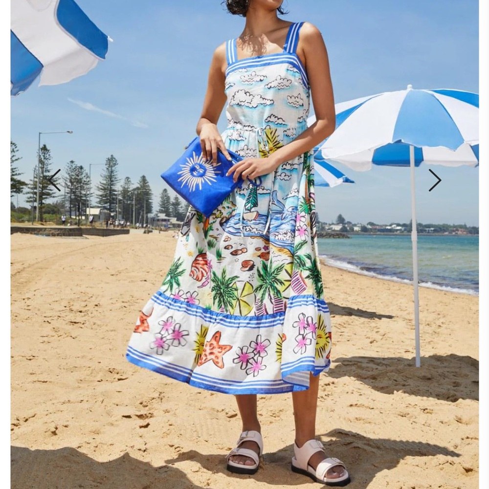 Gorman Australia Blue and White Patterned Dress